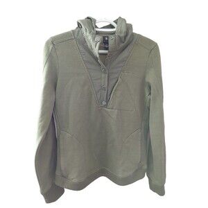 Victorinox Olive Green 1/4 Snap Hooded Pullover Sweater Size Small